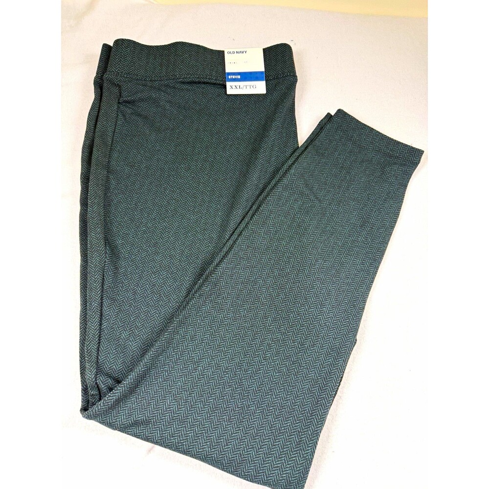 Old Navy Womens Black Herringbone Knit Stretch Pull-On Slim Skinny Pants NEW 451